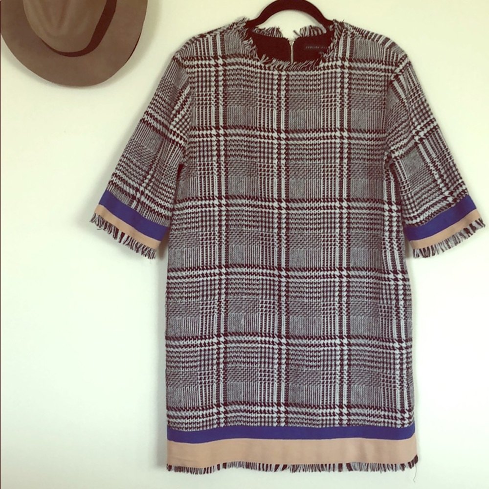 Plaid Square Dress wool